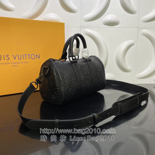 Louis Vuitton新款包包 M57960 路易威登Keepall XS手袋 Monogram压纹皮革 LV黑色枕头包手提肩背斜挎包  ydh4214